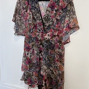 Vibrant Floral Layered Dress